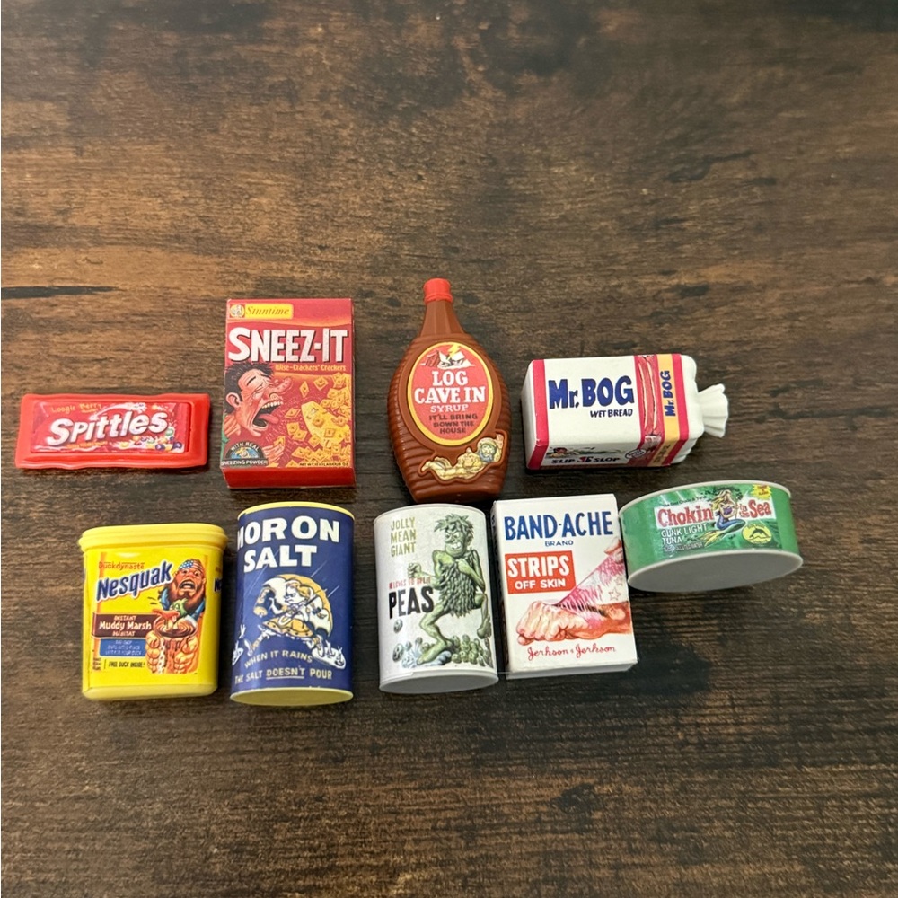 Lot Of 9 Topps Wacky Packages 3D Mini Food Grocery Toys